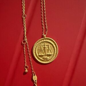 NWOT Satya Gold Libra Coin Necklace